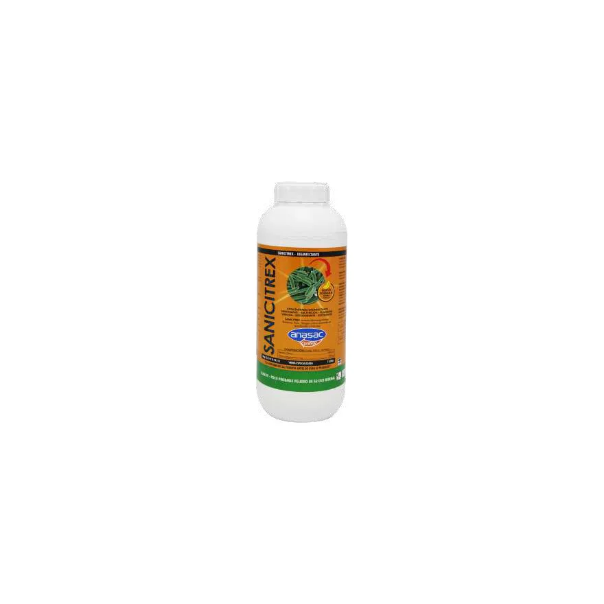 Botella blanca de 1 litro de Sanicitrex de Anasac con etiqueta naranja y verde